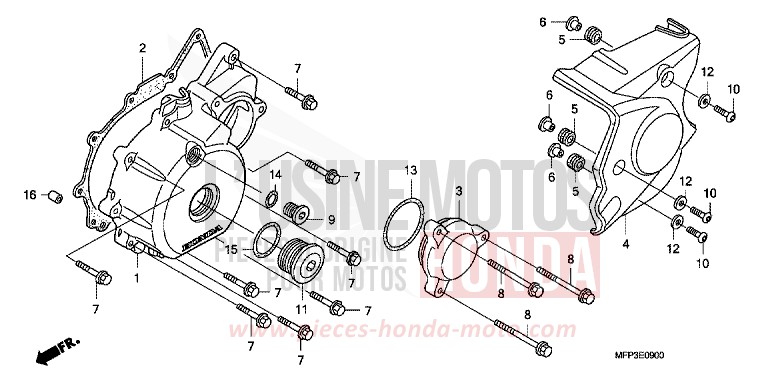 KURBELGEHAEUSEDECKEL, L. von CB1300 Super Bold'or ABS DARKNESS BLACK METALLIC (NH463BF) von 2008